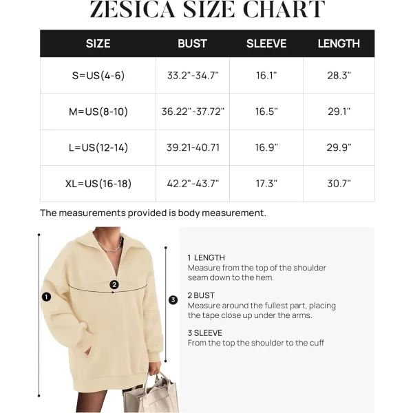 imageZESICA Womens 2023 Oversized Half Zip Sweatshirt Long Sleeve Quarter Zip Pullover Y2K Hoodies Tops Fall Winter OutfitsKhaki