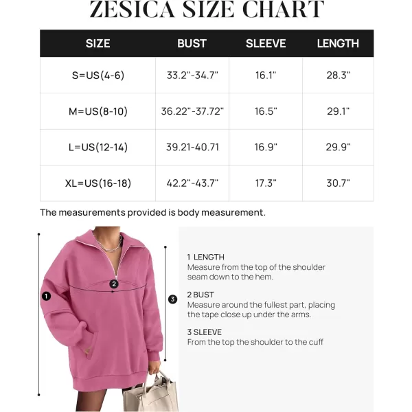 imageZESICA Womens 2023 Oversized Half Zip Sweatshirt Long Sleeve Quarter Zip Pullover Y2K Hoodies Tops Fall Winter OutfitsPlum