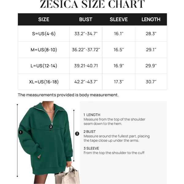 imageZESICA Womens 2023 Oversized Half Zip Sweatshirt Long Sleeve Quarter Zip Pullover Y2K Hoodies Tops Fall Winter OutfitsTealgreen