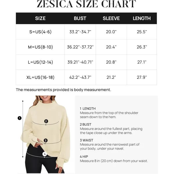 imageZESICA Womens 2023 Oversized Sweatshirts Turtleneck Long Sleeve Chunky Loose Fleece Y2K Pullover Hoodies TopsApricot