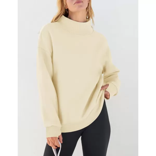 imageZESICA Womens 2023 Oversized Sweatshirts Turtleneck Long Sleeve Chunky Loose Fleece Y2K Pullover Hoodies TopsApricot