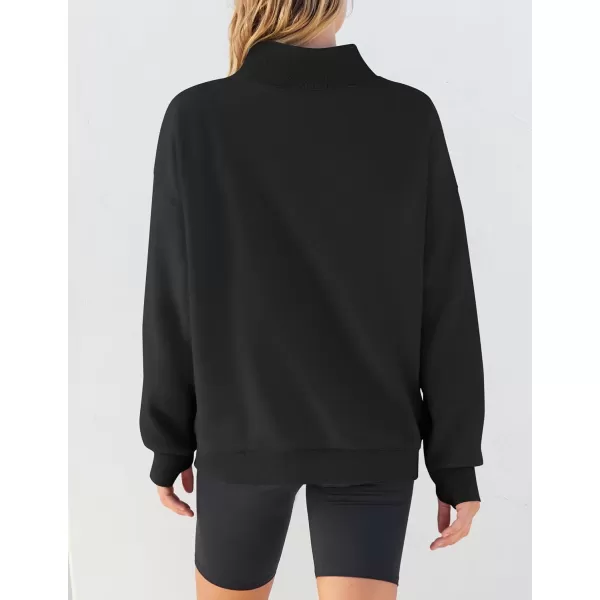 imageZESICA Womens 2023 Oversized Sweatshirts Turtleneck Long Sleeve Chunky Loose Fleece Y2K Pullover Hoodies TopsBlack