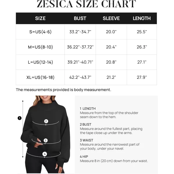 imageZESICA Womens 2023 Oversized Sweatshirts Turtleneck Long Sleeve Chunky Loose Fleece Y2K Pullover Hoodies TopsBlack