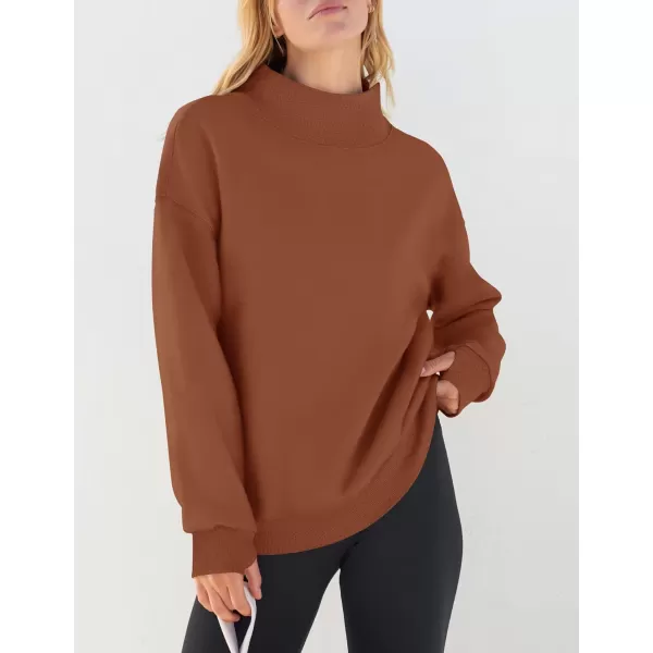 imageZESICA Womens 2023 Oversized Sweatshirts Turtleneck Long Sleeve Chunky Loose Fleece Y2K Pullover Hoodies TopsCaramel