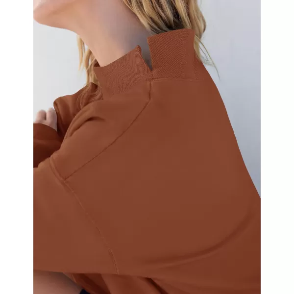 imageZESICA Womens 2023 Oversized Sweatshirts Turtleneck Long Sleeve Chunky Loose Fleece Y2K Pullover Hoodies TopsCaramel
