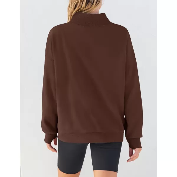 imageZESICA Womens 2023 Oversized Sweatshirts Turtleneck Long Sleeve Chunky Loose Fleece Y2K Pullover Hoodies TopsCoffee