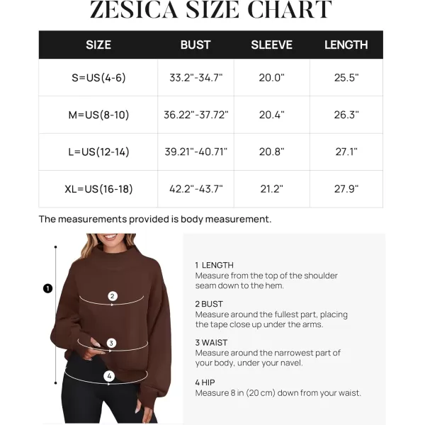 imageZESICA Womens 2023 Oversized Sweatshirts Turtleneck Long Sleeve Chunky Loose Fleece Y2K Pullover Hoodies TopsCoffee