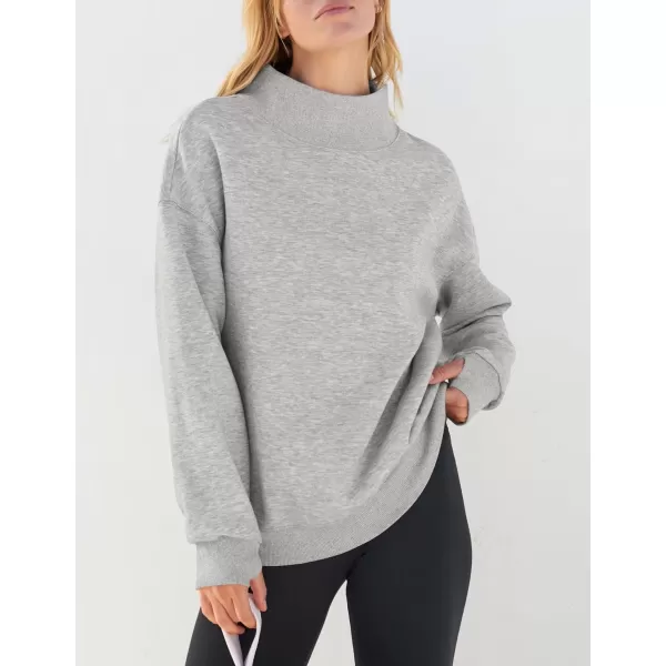 imageZESICA Womens 2023 Oversized Sweatshirts Turtleneck Long Sleeve Chunky Loose Fleece Y2K Pullover Hoodies TopsGrey