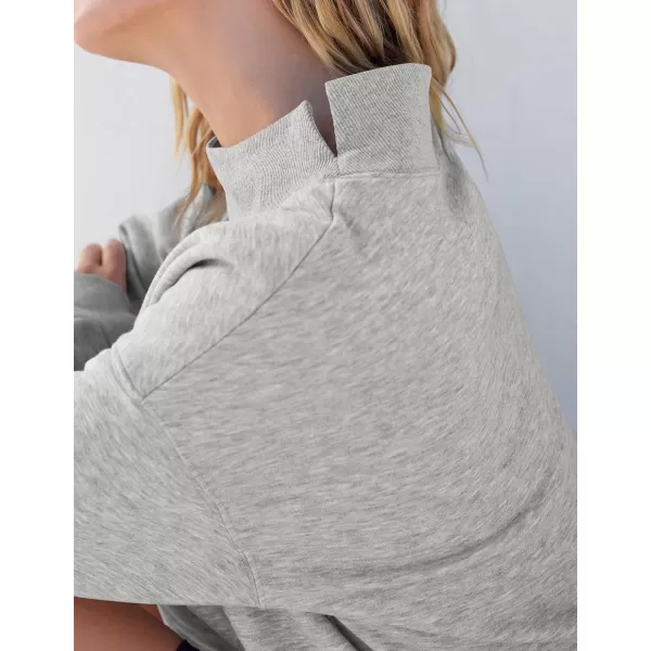 imageZESICA Womens 2023 Oversized Sweatshirts Turtleneck Long Sleeve Chunky Loose Fleece Y2K Pullover Hoodies TopsGrey
