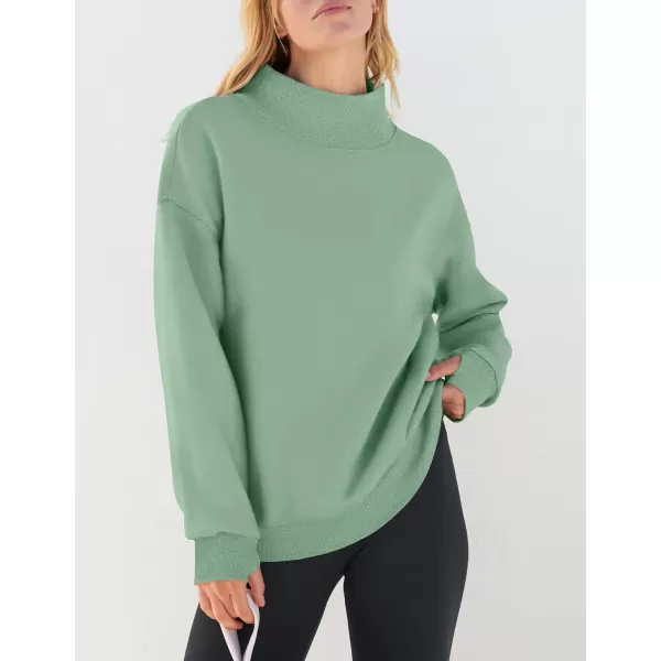 imageZESICA Womens 2023 Oversized Sweatshirts Turtleneck Long Sleeve Chunky Loose Fleece Y2K Pullover Hoodies TopsGreygreen