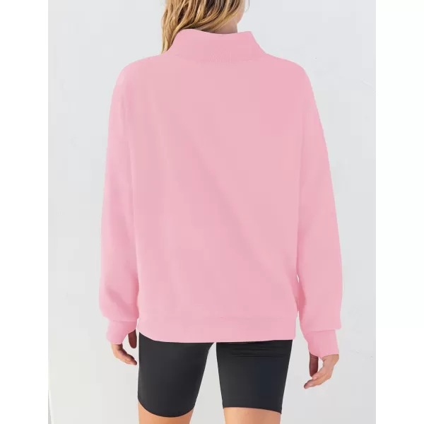imageZESICA Womens 2023 Oversized Sweatshirts Turtleneck Long Sleeve Chunky Loose Fleece Y2K Pullover Hoodies TopsPink