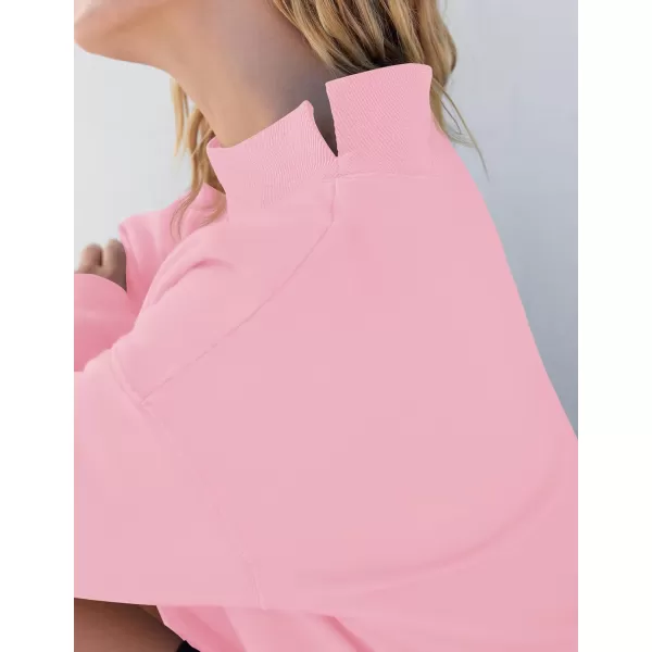 imageZESICA Womens 2023 Oversized Sweatshirts Turtleneck Long Sleeve Chunky Loose Fleece Y2K Pullover Hoodies TopsPink