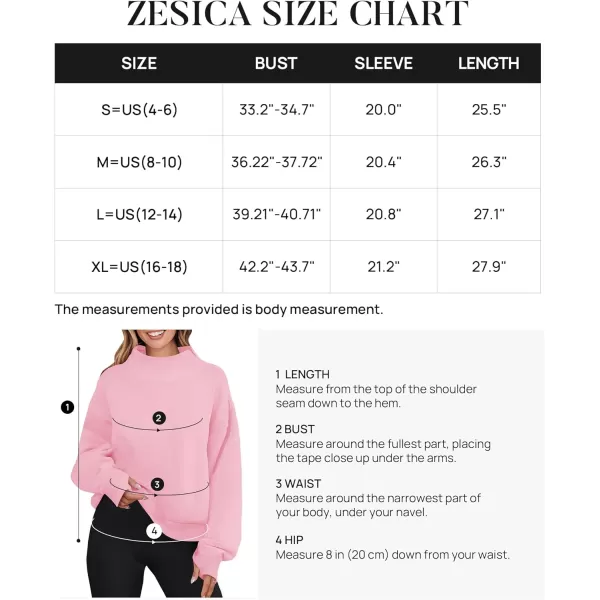 imageZESICA Womens 2023 Oversized Sweatshirts Turtleneck Long Sleeve Chunky Loose Fleece Y2K Pullover Hoodies TopsPink