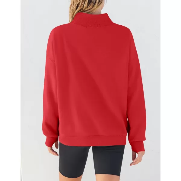 imageZESICA Womens 2023 Oversized Sweatshirts Turtleneck Long Sleeve Chunky Loose Fleece Y2K Pullover Hoodies TopsRed