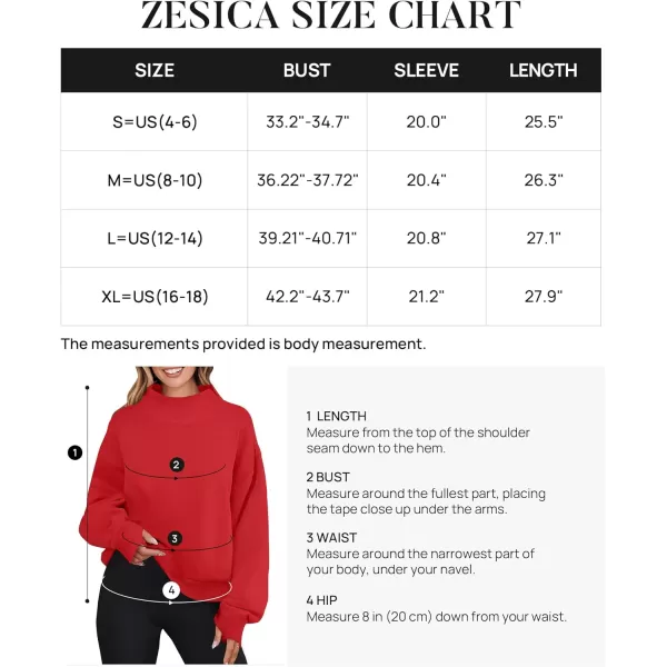 imageZESICA Womens 2023 Oversized Sweatshirts Turtleneck Long Sleeve Chunky Loose Fleece Y2K Pullover Hoodies TopsRed
