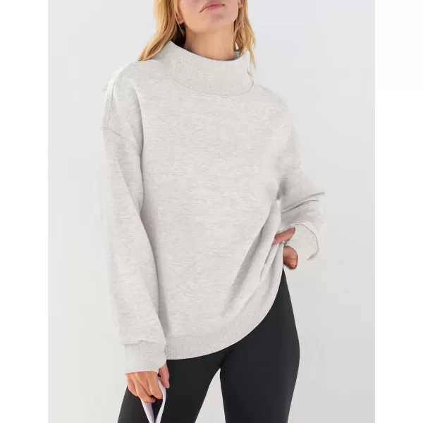 imageZESICA Womens 2023 Oversized Sweatshirts Turtleneck Long Sleeve Chunky Loose Fleece Y2K Pullover Hoodies TopsStone