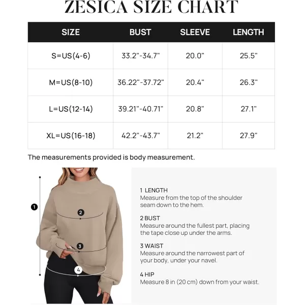 imageZESICA Womens 2023 Oversized Sweatshirts Turtleneck Long Sleeve Chunky Loose Fleece Y2K Pullover Hoodies TopsTan