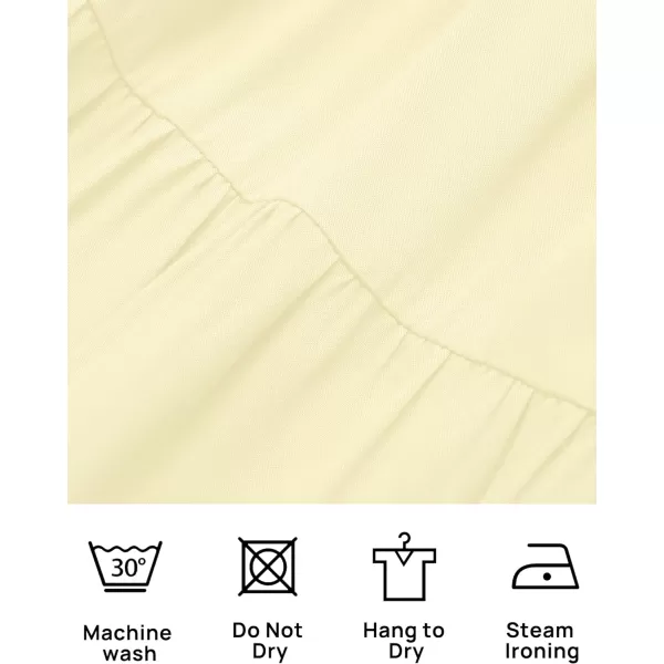 imageZESICA Womens 2023 Sexy Boho Off Shoulder Puff Short Sleeve High Waist Ruffled Flowy A Line Beach Party Midi DressLightyellow