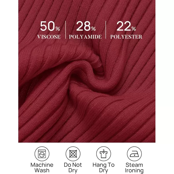 imageZESICA Womens 2023 Short Sleeve V Neck Slim Fit T Shirts Summer Casual Ribbed Knit Solid Color Basic Tee TopsDarkred