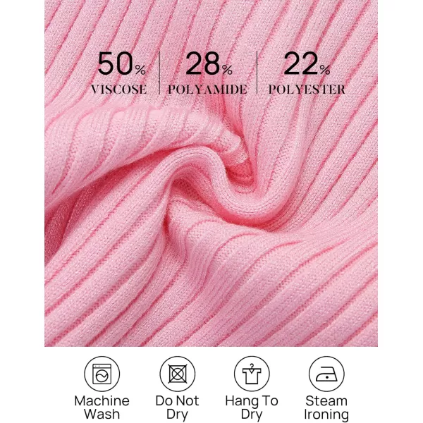 imageZESICA Womens 2023 Short Sleeve V Neck Slim Fit T Shirts Summer Casual Ribbed Knit Solid Color Basic Tee TopsHotpink