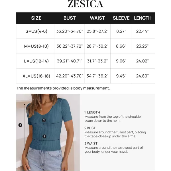 imageZESICA Womens 2023 Short Sleeve V Neck Slim Fit T Shirts Summer Casual Ribbed Knit Solid Color Basic Tee TopsZESICA Womens 2023 Short Sleeve V Neck Slim Fit T Shirts Summer Casual Ribbed Knit Solid Color Basic Tee Tops