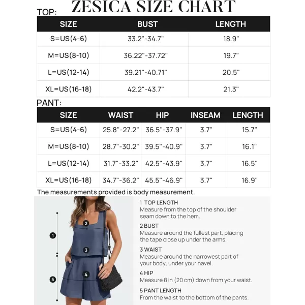 imageZESICA Womens 2023 Summer 2 Piece Outfit Linen Square Neck Tank Crop Top and Shorts Two Piece Lounge Matching SetDustyblue