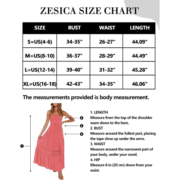 imageZESICA Womens 2023 Summer Bohemian Strapless Off Shoulder Lace Trim Backless Flowy A Line Beach Long Maxi DressPeach