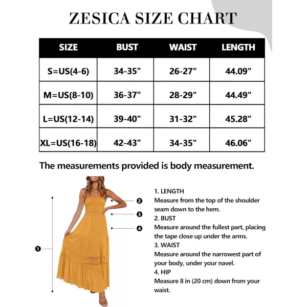 imageZESICA Womens 2023 Summer Bohemian Strapless Off Shoulder Lace Trim Backless Flowy A Line Beach Long Maxi DressYellow