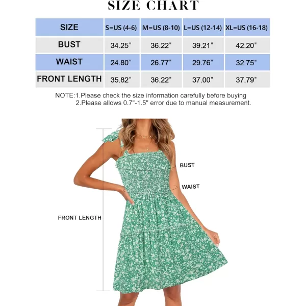 imageZESICA Womens 2023 Summer Boho Floral Printed Spaghetti Strap Square Neck Ruffle A Line Swing Beach Mini DressGreen