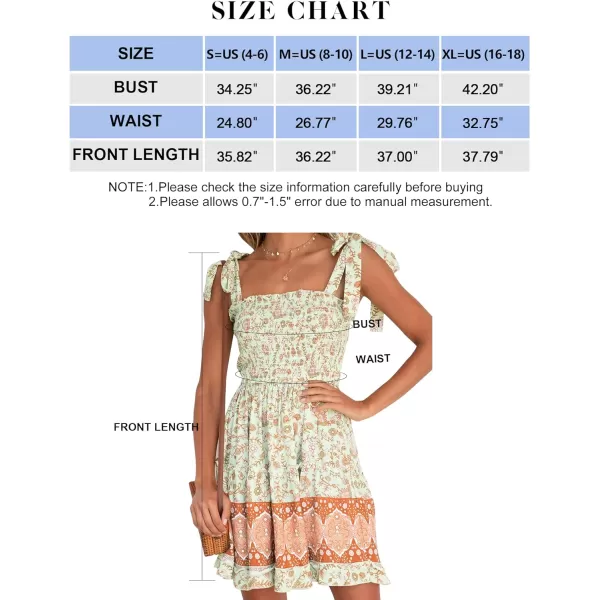 imageZESICA Womens 2023 Summer Boho Floral Printed Spaghetti Strap Square Neck Ruffle A Line Swing Beach Mini DressMaple