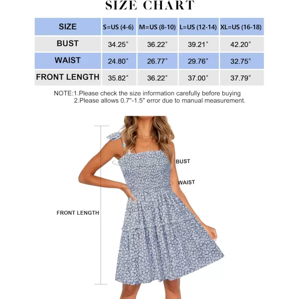 imageZESICA Womens 2023 Summer Boho Floral Printed Spaghetti Strap Square Neck Ruffle A Line Swing Beach Mini DressMidblue
