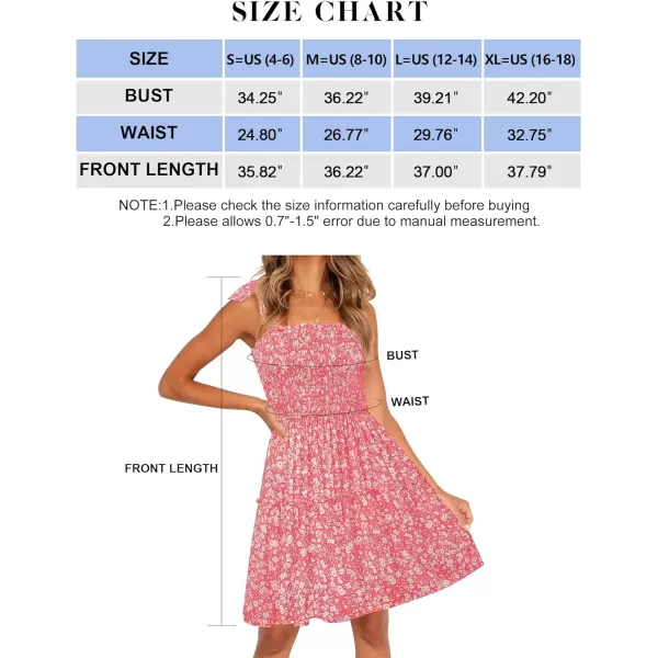 imageZESICA Womens 2023 Summer Boho Floral Printed Spaghetti Strap Square Neck Ruffle A Line Swing Beach Mini DressPink