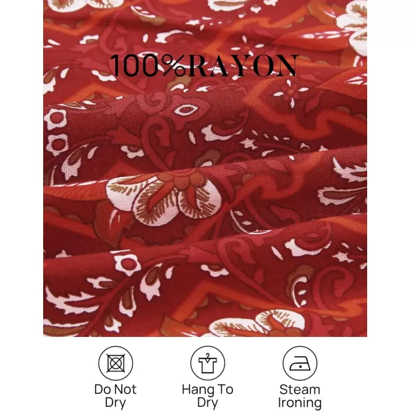 imageZESICA Womens 2023 Summer Boho Floral Printed Spaghetti Strap Square Neck Ruffle A Line Swing Beach Mini DressRed