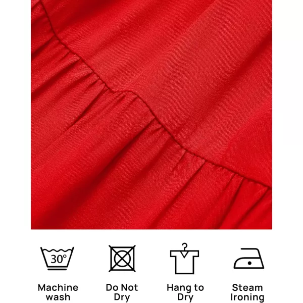 imageZESICA Womens 2023 Summer Boho Off Shoulder Short Sleeve Smocked Ruffle Swing High Low Mermaid Cocktail Party DressFirered