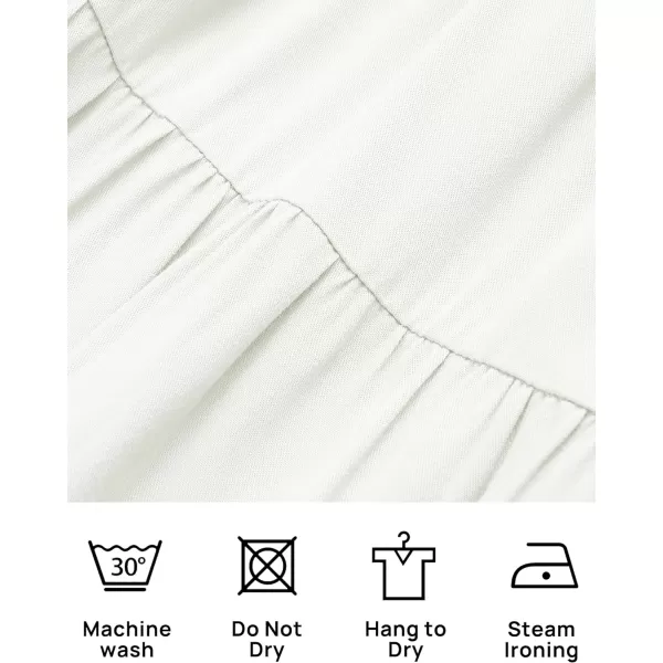 imageZESICA Womens 2023 Summer Boho Off Shoulder Short Sleeve Smocked Ruffle Swing High Low Mermaid Cocktail Party DressWhite