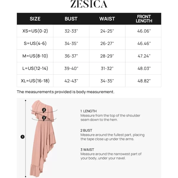 imageZESICA Womens 2023 Summer Boho One Shoulder Sleeveless Ruffle Asymmetrical High Low Flowy Prom Gown Wedding Long DressPink