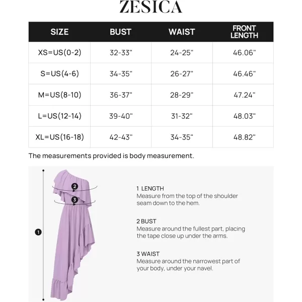 imageZESICA Womens 2023 Summer Boho One Shoulder Sleeveless Ruffle Asymmetrical High Low Flowy Prom Gown Wedding Long DressPurple