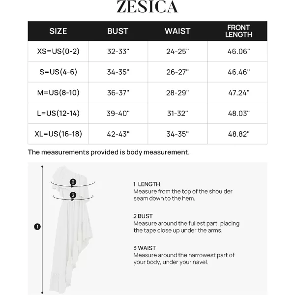 imageZESICA Womens 2023 Summer Boho One Shoulder Sleeveless Ruffle Asymmetrical High Low Flowy Prom Gown Wedding Long DressWhite