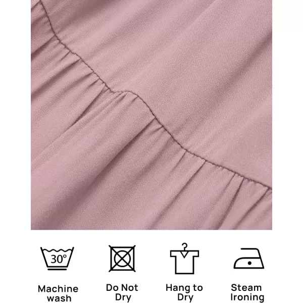 imageZESICA Womens 2023 Summer Casual Sleeveless Crew Neck Smocked High Waist Flowy Tiered A Line Midi DressCutoutpink