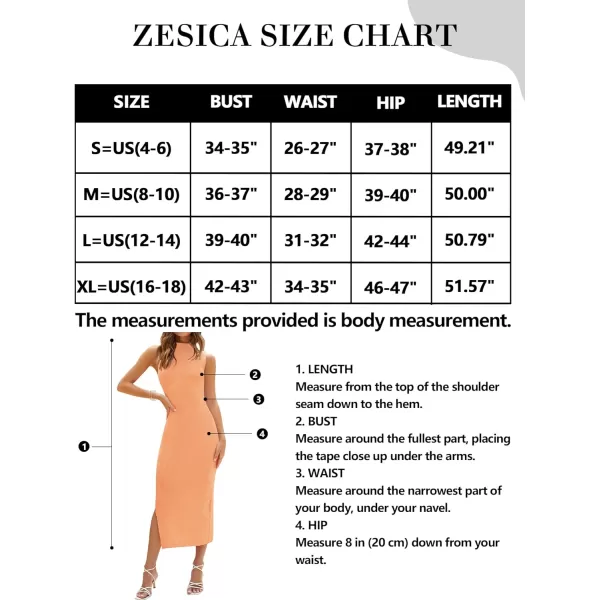 imageZESICA Womens 2023 Summer Knitted Sweater Dress Sleeveless Mock Neck Ribbed Side Slit Bodycon Tank Midi DressesOrange