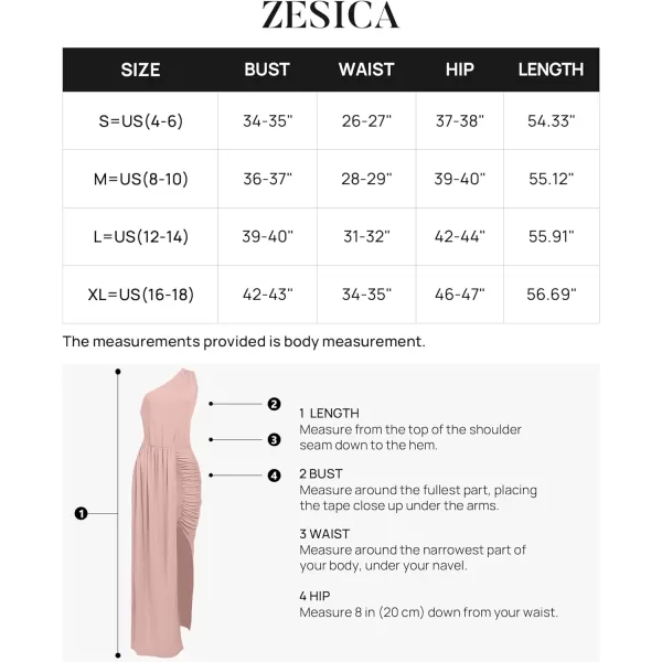 imageZESICA Womens 2023 Summer One Shoulder Long Dress Sleeveless Wrap Ruched High Split Cocktail Wedding Party Maxi DressesLightpink