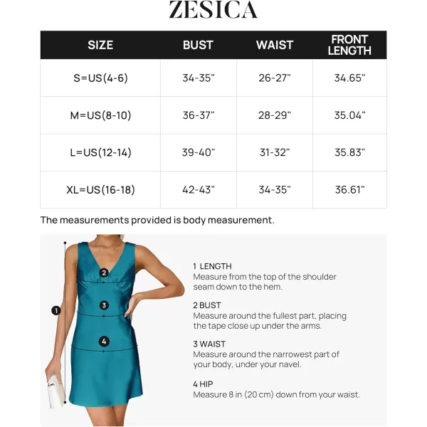 imageZESICA Womens 2023 Summer Satin V Neck Sleeveless Backless Tie Waist Silky Cocktail Club Party Mini DressDarkblue