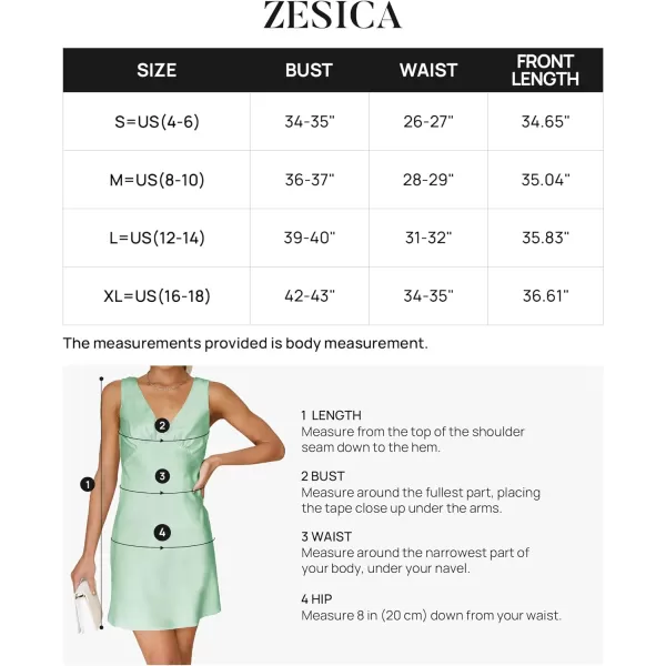 imageZESICA Womens 2023 Summer Satin V Neck Sleeveless Backless Tie Waist Silky Cocktail Club Party Mini DressLightgreen
