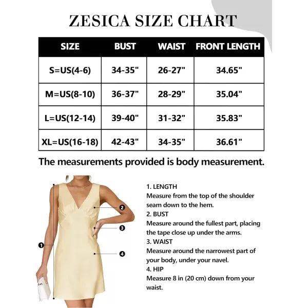 imageZESICA Womens 2023 Summer Satin V Neck Sleeveless Backless Tie Waist Silky Cocktail Club Party Mini DressLightyellow