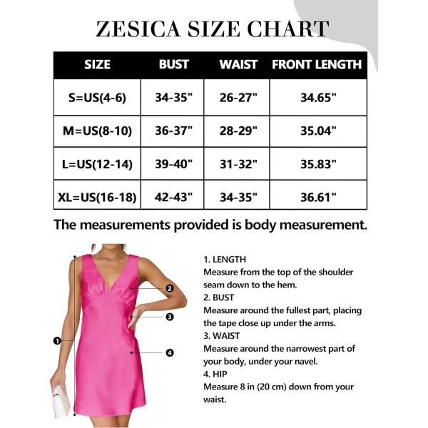 imageZESICA Womens 2023 Summer Satin V Neck Sleeveless Backless Tie Waist Silky Cocktail Club Party Mini DressRose