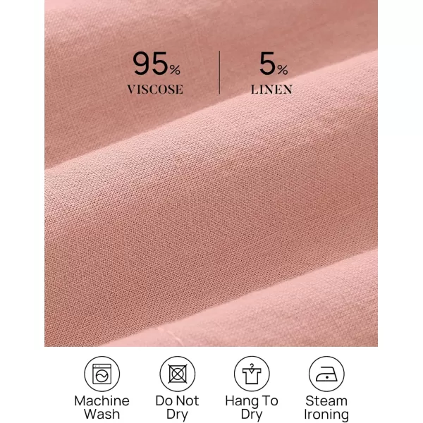 imageZESICA Womens 2023 Summer Two Piece Outfits Linen Crew Neck Tank Crop Top and Shorts 2 Piece Lounge Matching SetPink