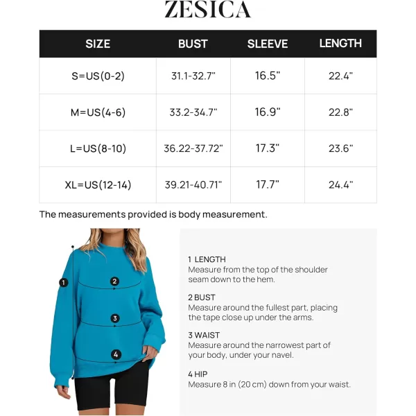 imageZESICA Womens 2023 Sweatshirts Casual Long Sleeve Mock Neck Y2K Fleece Loose Pullover Sweatshirt Tops with PocketsCobalt