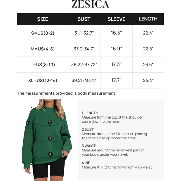 imageZESICA Womens 2023 Sweatshirts Casual Long Sleeve Mock Neck Y2K Fleece Loose Pullover Sweatshirt Tops with PocketsEmerald