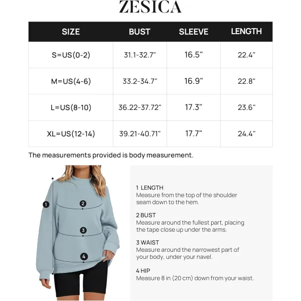 imageZESICA Womens 2023 Sweatshirts Casual Long Sleeve Mock Neck Y2K Fleece Loose Pullover Sweatshirt Tops with PocketsHazeblue