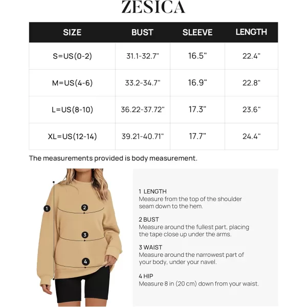 imageZESICA Womens 2023 Sweatshirts Casual Long Sleeve Mock Neck Y2K Fleece Loose Pullover Sweatshirt Tops with PocketsKhaki